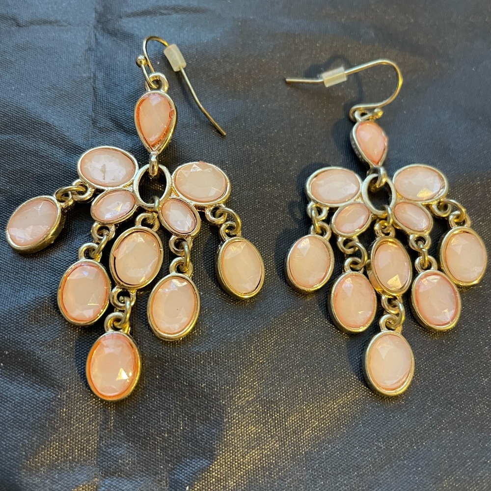 Elegant Pink Chandelier Earrings